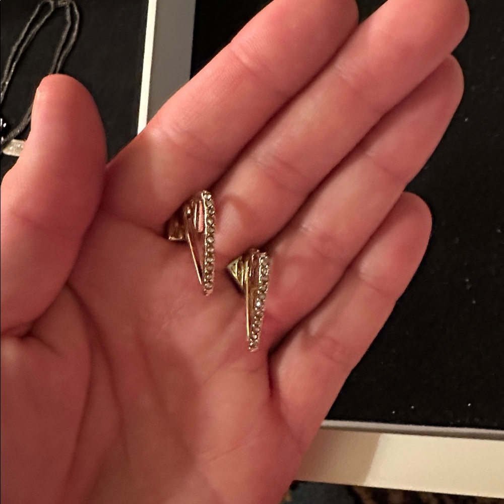 Alexis Bittar Gold Heart Stud Earrings